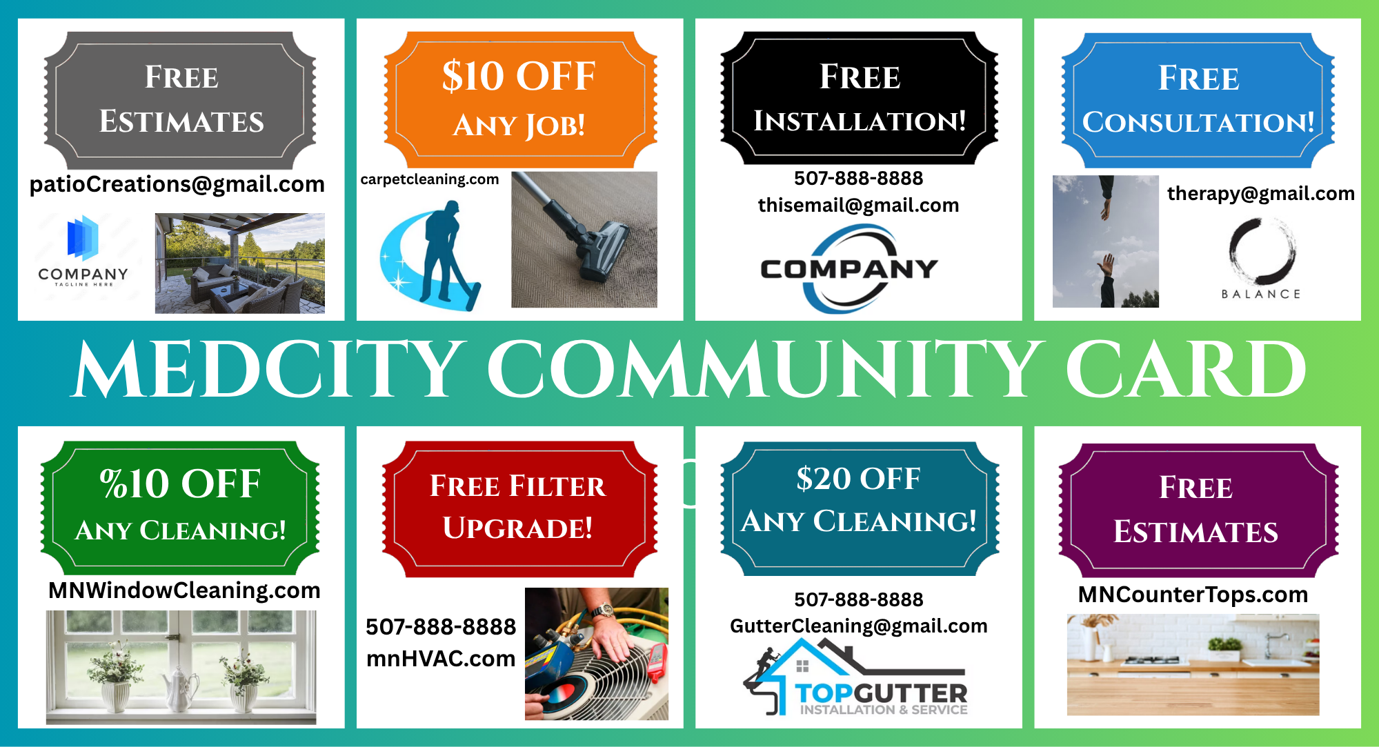 Front side of the current MedCity Community Card